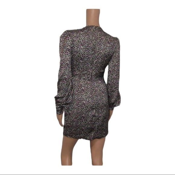 NEW IENNA for MAC DUGGAL Black Floral Long Sleeve Keyhole Mini Dress Size 2 - Picture 11 of 12